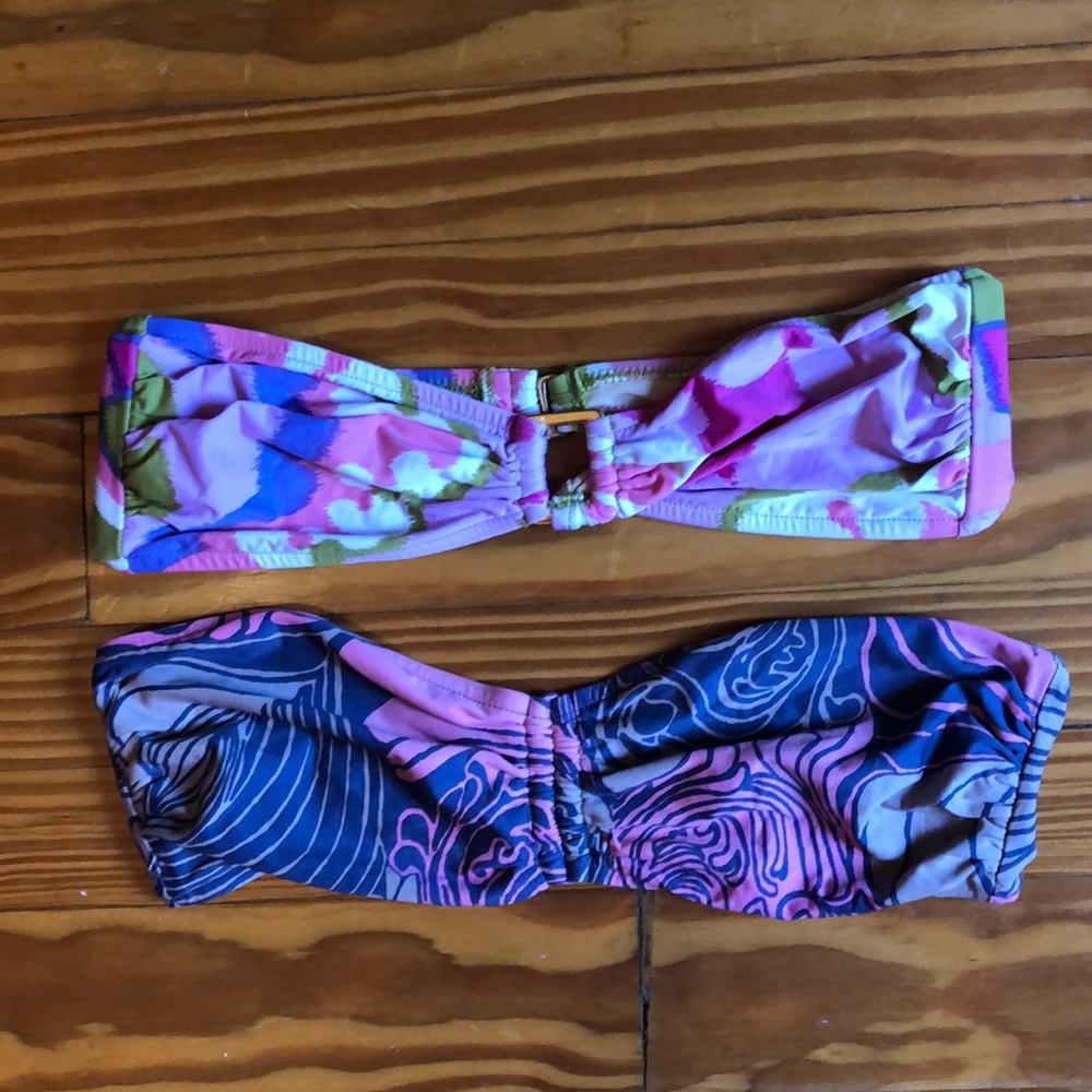 Tibi bandeau bathing suit tops